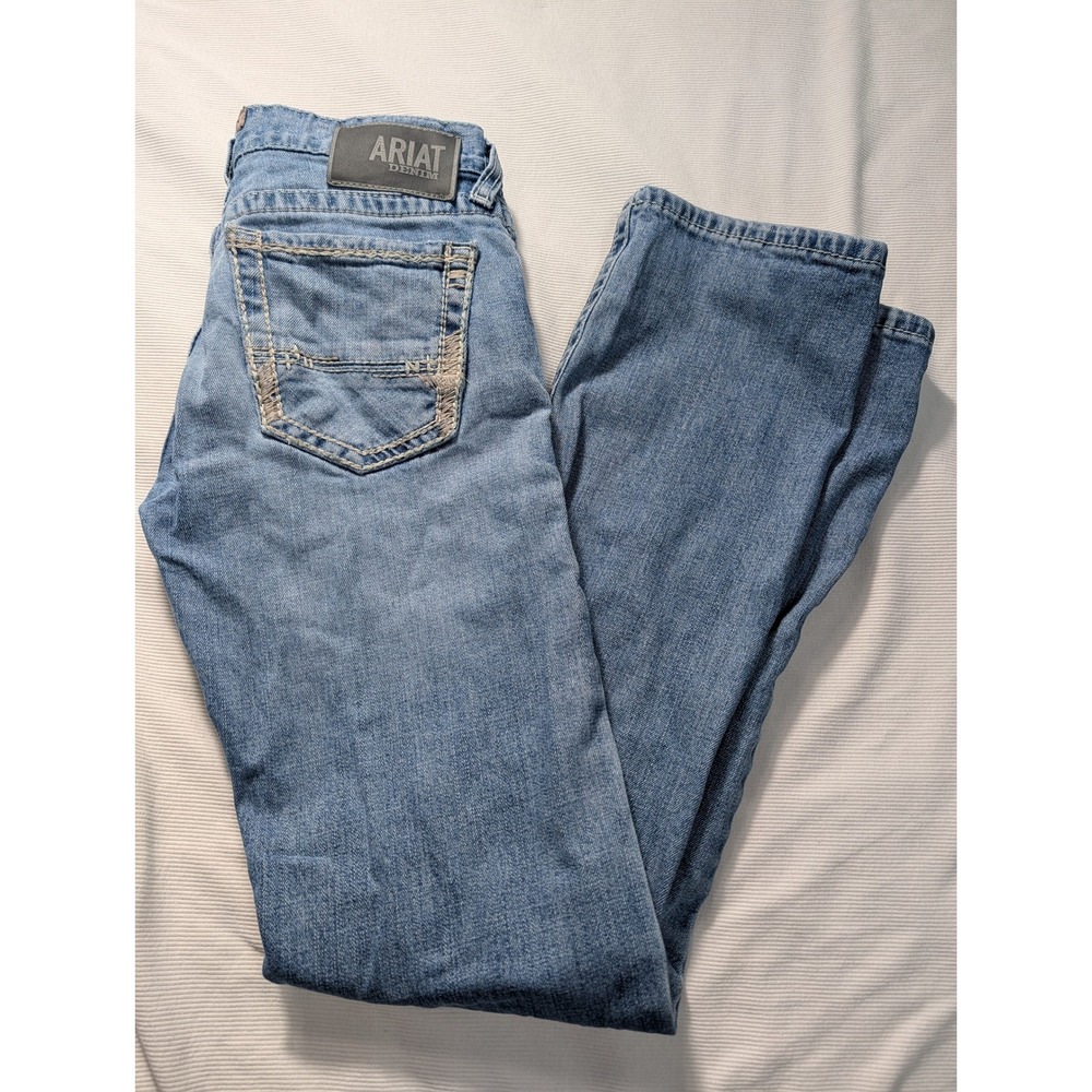 Ariat Denim Mens M-Series Slim Fit Straight Leg Jeans Light Wash 29x34